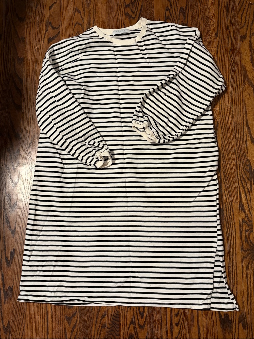 Oversized Stripe Maxi/Midi Dress, Ivory